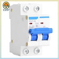 SUERHD 2P Circuit Breaker, 25A/40A/50A/63A 2P 400V AC Circuit Breaker, Durable DZ47-63 Leakage Circu