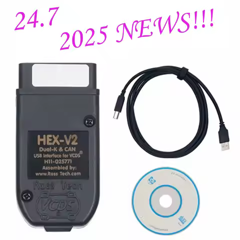 VAG Diagnostic Scanner HEX V2 for VCDS 24.7 with ATMEGA162 FT232 5054 Chip, Multilingual Online Prog