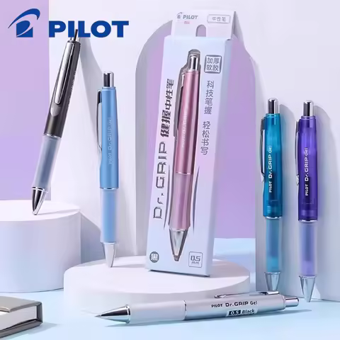 New Japan PILOT Dr.Grip Gel Pen, Soft Grip Glue Pen, Low Center of Gravity, Black 0.5mm Learning Off