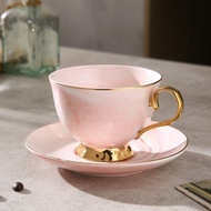 Arles Marble Tea Cup/Gold Marble Ceramic Coffee Tea Cup - Pink