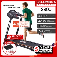 3.5HP Columbus Fitness S800 Treadmill Running Machine 15 Levels Auto Incline 5 YEAR WARRANTY