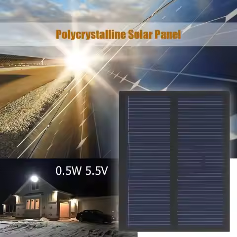 0.5W 5.5V Solar Battery Charger Multifunctional 76x60mm DIY Battery Charger Kit Polysilicon Solar Pa