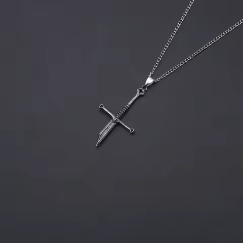 Men Catuni Broken Sword Lord Necklace The Rings Power Flame of The West Movie Pendant Fashion Jewelr