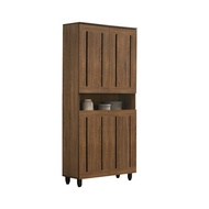 VHIVE Texas High 80cm Shoe Cabinet (Walnut Tall Shoe Rack Storage Cabinet)