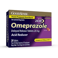 GoodSense Omeprazole Delayed Release Tablets 20 mg, Stomach Acid Reducer for Frequent Heartburn Trea