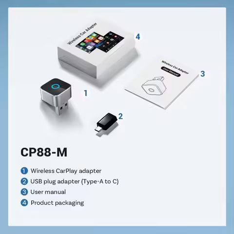 CP88-M Wireless Carplay Adapter Android Auto Car-Computer Interconnection Box Type-A To C Siri/Googl