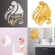 Practical DIY 3D Beauty Style Mirror Wall Sticker Creative Design Glass Surface Wall Decorative Stic