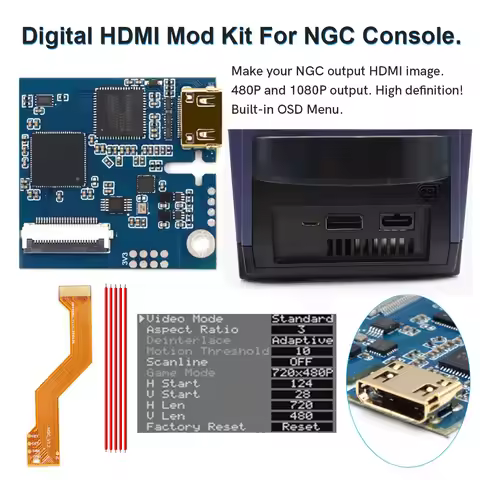 2025 Internal HDMI kit For NGC Digital HDMI MOD Kit Digital to Digital HDMI Mod Kit For NGC GameCube