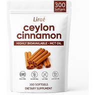 LIRAE Ceylon Cinnamon, Ceylon Cinnamon Soft Gels 7200mg, with MCT Oil, Highly Bioavailable Herbal Ex