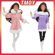 TMOY 1SET 30cm Doll Dress Winter Dress Set Doll Dressing Doll Gift 1:6 Doll Dress  Pants Set TMOY