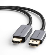 CableCreation Active DP to HDMI Cable HDR 4K@60Hz 2K@144Hz 1080P@144Hz, 8FT Unidirectional DisplayPo