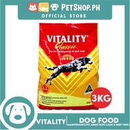 Vitality Classic Dog Food 3kg Super Premium Dog Food For Adult Dogs (Lamb And Beef) Dog Food, Dog Dr
