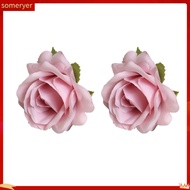 someryer|  Diy Artificial Flowers Artificial Flowers Decorations Colorful Realistic Artificial Rose Heads for Diy Home Office Wedding Decor 2pcs 7cm Non-withering Silk Flowers