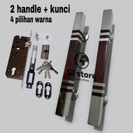 1 set handle pintu rumah panjang 33cm gagang tarikan pintu kamar pegangan pintu murah kunci pintu mi