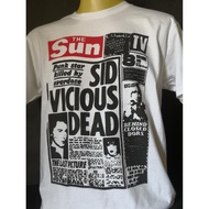 เสื้อวงนำเข้า The Sun Sid Vicious Dead Overdose s Johnny Rotten London Punk Rock Vintage T-Shirt ราค