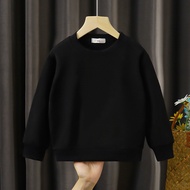 Sweater Polos Anak Laki-laki Perempuan Sweater Crewneck Sweater Oblong Anak O neck Warna Hitam