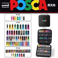 Uni POSCA Full Marker Pen Storage Bag Set PC-1M 3M 5M 8K 17K WaterBase Acrylic Paint rotuladores per