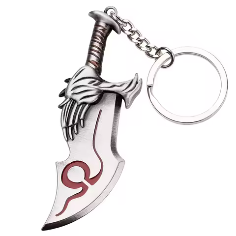 Hot sell God of War 4 Keychain Blades of Chaos Kratos Weapon Pendant Keyring Axe Sword Key Chains Ke