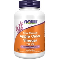 NOW Supplements, Apple Cider Vinegar 750 mg, 180 Tablets from Fermentation of Sweet Apple Cider, Extra Strength