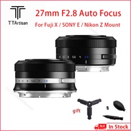 TTArtisan Auto Focus 27mm F2.8 Camera Lens For SONY E NIKON Z Fujifilm XF Mount XA7 XT30 XPRO XE4 XS