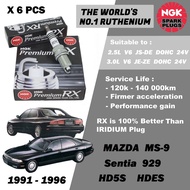 NGK Premium RX Spark Plug - Mazda MS9 Sentia 929 HD5S HDES 2.5L V6 JSDE 3.0L JEZE DOHC 24V ( 1991 - 