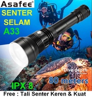 Senter Diving / Senter Menyelam Asafee A33 6000 Lumens IPX 8