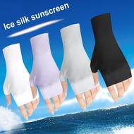 Ice Silk Sunscreen Gloves Korean Version Spring Summer Thin Arm Sleeve Autumn Anti-uv Cover Ice P2v0
