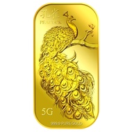 999.9 Pure Gold | 5g Golden Peacock Gold Bar
