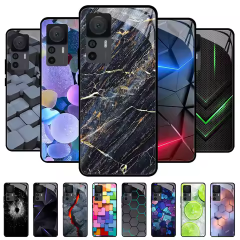 Tempered Glass Cases For Xiaomi 12T 12S 12X Case Hard Phone Back Cover for Xiaomi 11T 10T 12T Pro 11