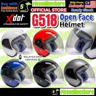 XDOT Helmet G518 Open Face Design Helmet Free Clear Visor SIRIM Topi Keledar Classic INDEX  LTD LASE