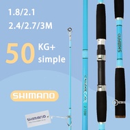 【COD】Spinning Fishing Rod Blue ML 5.9-9.9FT Max Load 10KG Carbon Fiber  2 Sections Fishing Rod