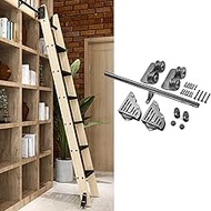 Sliding Barn Door Kit Rolling Ladder Hardware Library Moving Ladder Slide Hanger Rail, with Floor Ro
