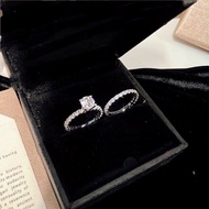 Nhẫn nữ set 2 chiếc full xoàng siêu sáng xi bạch kim N1F+1E