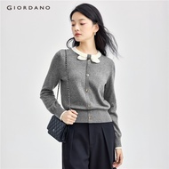 GIORDANO WOMEN Contrasting bowknot crewneck cardigan 18354916