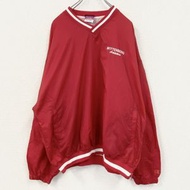 古著 Champion 紅色尼龍套頭夾克， RED碼