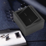 [Fenteer] Cufflink Box, Cufflink Storage Box, Small Tie Clips, Gift Box, Black Earring Box