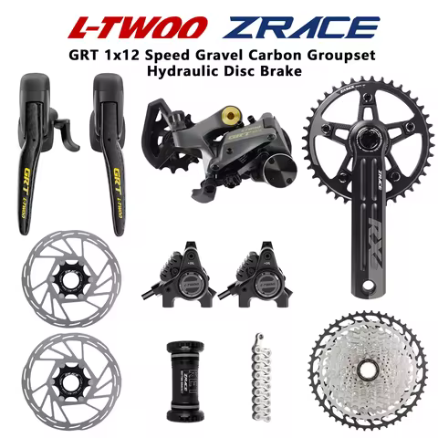 LTWOO GRT Disc 1x12 Speed Gravel Groupset Hydraulic Disc Brake Shifter Rear Derailleur ZRACE Crankse