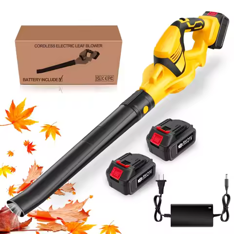 Cordless Electric Leaf Blower Lightweight 140 MPH 21V Blower Power Tools with 2x3.0Ah Battery Charge