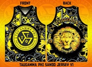 TAU GAMMA PHI TRISKELION FRATERNITY VNECK SANDO JERSEY V1