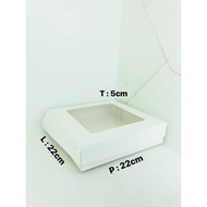 5 PCS WHITE MICA BOX 22X22X5 IVORY LAMINATED 365 GSM