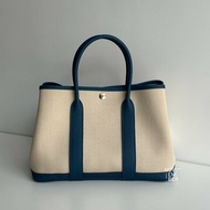 閒置新🫰🏻 Hermès 愛馬仕 Garden Party 30 白拼藍