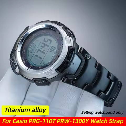 For Casio PROTREK series PRG-110T/Y PRW-1300Y Titanium Alloy watchband Outdoor sports Watch Strap Me