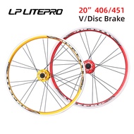 Folding Bicycle Wheelset 20 Inch Bike Wheel Set 406/451 Disc brake V Brake BMX