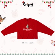 Merry Xmas Tree By Loopie Club Long Sleeve Boxy T-shirt BST342 Autumn Winter 4-Way Stretch Cotton fo
