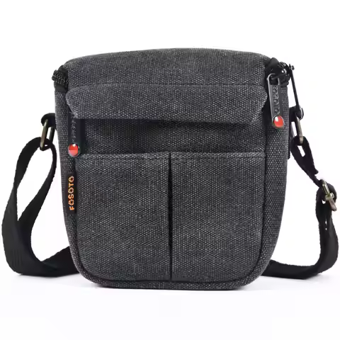 fosoto Digital Camera Bag Canvas Shoulder Bag Photo Case Cover For Canon EOS Canon EOS M100 SX740 SO