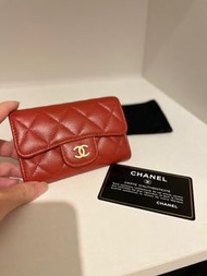 Chanel CF classic Card Holder red