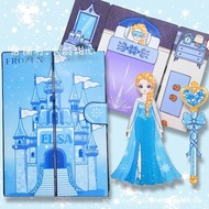 Girl Princess Ice Queen Dress up and Play Doudou Book DIY Handmade Mini House Decoration Quiet Book 