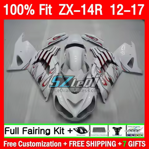 OEM Fairing For KAWASAKI NINJA ZX-14R ZZR1400 ZX 14R 233Q1.23 ZX14R red flames 2012 2013 2014 2015 2