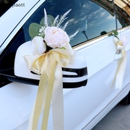 [weijiaott] Creative Artificial Flower Wedding Car Decor Flower Door Handles Rearview Mirror Decoration Accessories Marriage Props Gifts SG
