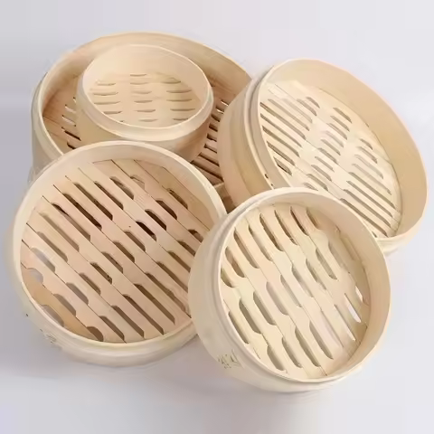 Chinese Steamer Bamboo Steamer Dimsum Cooking with Lid Dumpling Steamers Vegetable Snack for Cooking